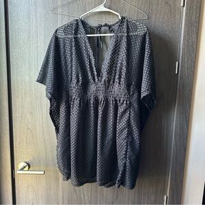 Black Mesh Swimsuit Cover Up